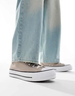 Converse Chuck Taylor All Star Lift Hi Trainers In Stone For Unisex -Converse Shop 206038120 1 stone 1