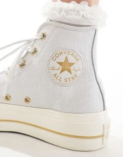 Converse Chuck Taylor All Star Lift Hi Trainers In Grey With Gold Details For Unisex Light Grey 10 Converse Chuck Taylor All Star Lift Hi Trainers In Grey With Gold Details For Unisex Light Grey -Converse Shop 206038166 3