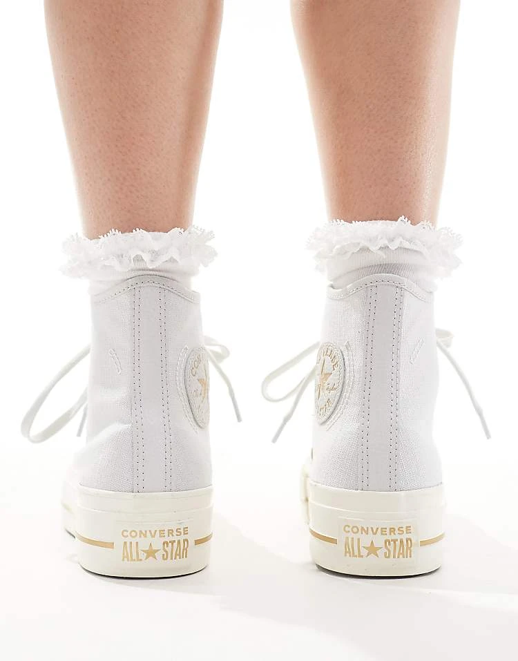 Converse Chuck Taylor All Star Lift Hi Trainers In Grey With Gold Details For Unisex Light Grey 6 Converse Chuck Taylor All Star Lift Hi Trainers In Grey With Gold Details For Unisex Light Grey - Image 4