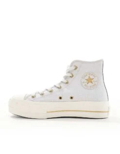 Converse Chuck Taylor All Star Lift Hi Trainers In Grey With Gold Details For Unisex Light Grey 12 Converse Chuck Taylor All Star Lift Hi Trainers In Grey With Gold Details For Unisex Light Grey -Converse Shop 206038166 5