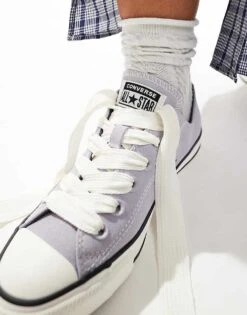 Converse Chuck Taylor All Star Ox Trainers In Lilac For Women -Converse Shop 206038183 3