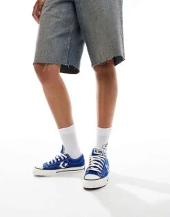 Converse Star Player 76 Ox Trainers In Blue For Women Mid Blue -Converse Shop 206038278 4