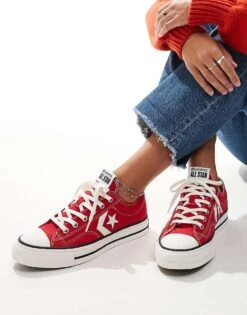 Converse Star Player 76 Ox Trainers In Red For Unisex -Converse Shop 206038504 1 red 1