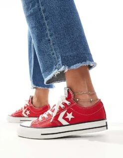 Converse Star Player 76 Ox Trainers In Red For Unisex -Converse Shop 206038504 4