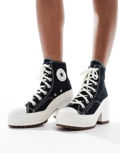 Converse Chuck Taylor 70's Deluxe Heeled Trainer Boots In Black For Women -Converse Shop 206403101 1 black 1