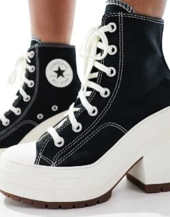 Converse Chuck Taylor 70's Deluxe Heeled Trainer Boots In Black For Women -Converse Shop 206403101 3