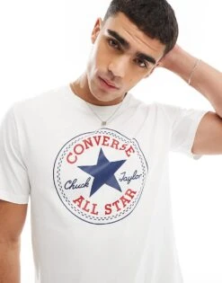 Converse Chuck Patch T-shirt In White For Unisex