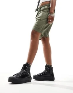 Converse Chuck Taylor All Star Hi Lift Leather Trainers In Black For Unisex -Converse Shop 206826134 4