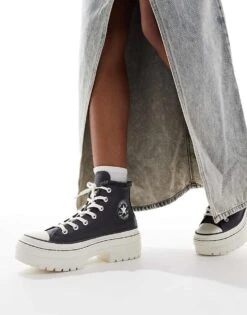 Converse Chuck Taylor All Star Lugged Hi Heel In Black And White For Unisex