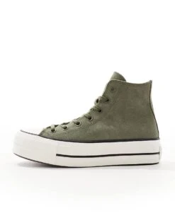 Converse Chuck Taylor All Star Hi Lift Trainers In Olive Green For Women 10 Converse Chuck Taylor All Star Hi Lift Trainers In Olive Green For Women -Converse Shop 206826208 3