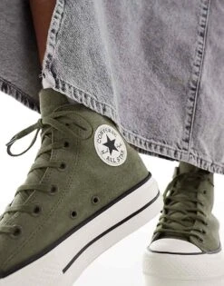 Converse Chuck Taylor All Star Hi Lift Trainers In Olive Green For Women 11 Converse Chuck Taylor All Star Hi Lift Trainers In Olive Green For Women -Converse Shop 206826208 4