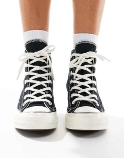 Converse Chuck 70 Wedge Trainers In Black For Women -Converse Shop 206826382 4