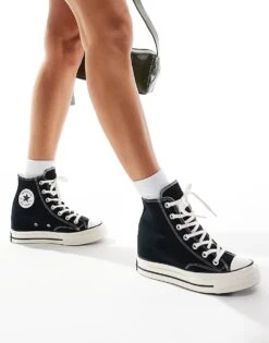 Converse Chuck 70 Wedge Trainers In Black For Women -Converse Shop 206826382 5