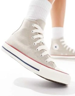 Converse Chuck Taylor All Star Hi Trainers With Chunky Laces In Beige For Women -Converse Shop 206826428 3