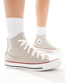 Converse Chuck Taylor All Star Hi Trainers With Chunky Laces In Beige For Women -Converse Shop 206826428 5