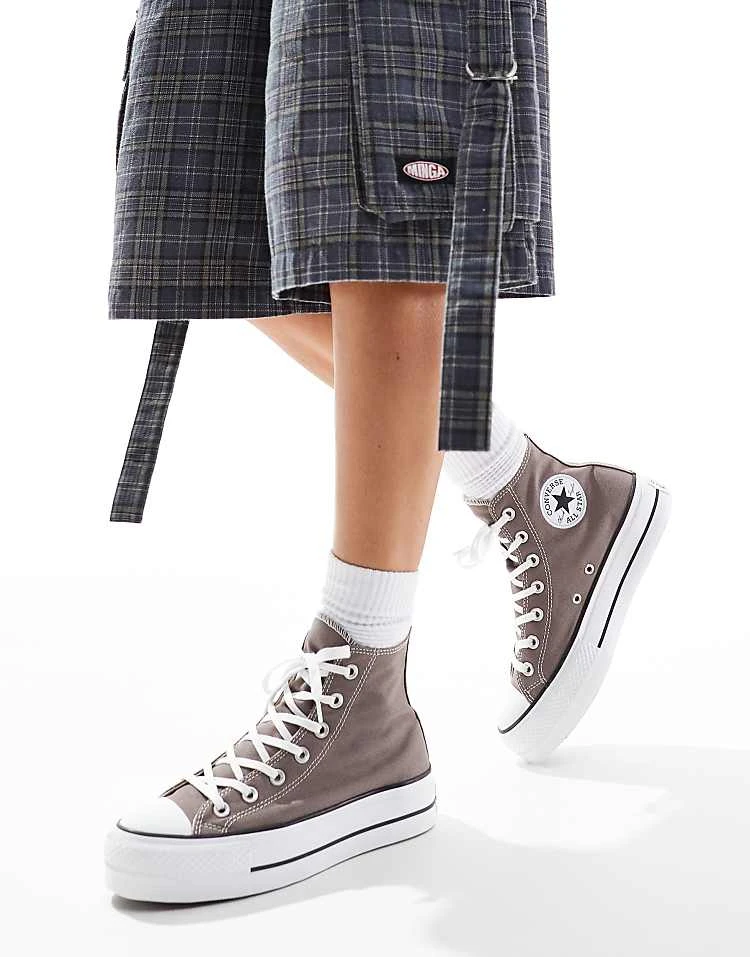 Converse Chuck Taylor All Star Hi Lift Trainers In Grey For Unisex 8 Converse Chuck Taylor All Star Hi Lift Trainers In Grey For Unisex - Image 6