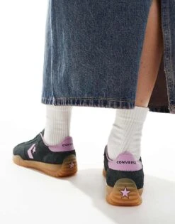 Converse Run Star Ox Trainers In Dark Green And Pink For Unisex -Converse Shop 206826469 3