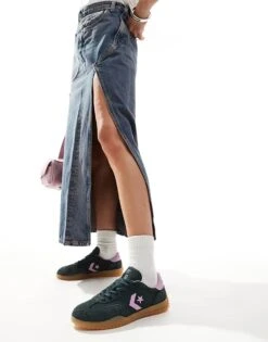 Converse Run Star Ox Trainers In Dark Green And Pink For Unisex -Converse Shop 206826469 5