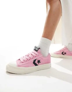 Converse Star Player 76 Ox Trainers In Pink And Navy For Women -Converse Shop 206826528 5