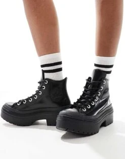 Converse Chuck Taylor All Star Lugged Heel In Black Leather For Unisex