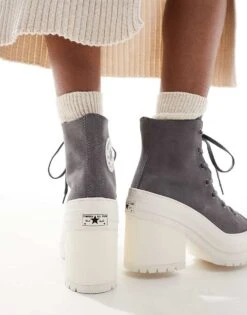 Converse Chuck 70 De Luxe Hi Heel In Grey For Women -Converse Shop 206826701 4