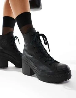 Converse Chuck 70 De Luxe Hi Heel In Black Leather For Women -Converse Shop 206826752 3