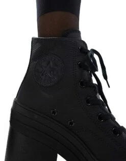 Converse Chuck 70 De Luxe Hi Heel In Black Leather For Women -Converse Shop 206826752 5