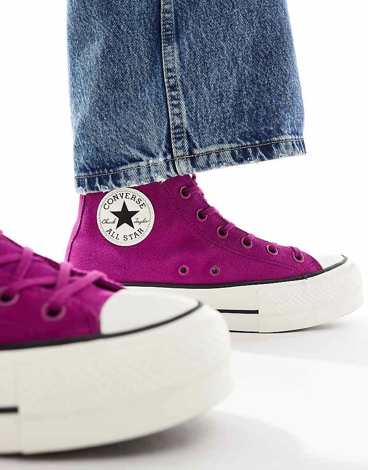 Converse Chuck Taylor All Star Hi Lift Trainers In Purple For Unisex 4 Converse Chuck Taylor All Star Hi Lift Trainers In Purple For Unisex - Image 2
