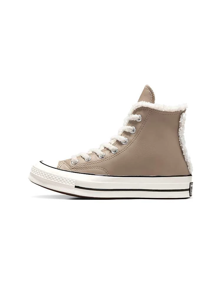 Converse Convers Chuck 70 Hi Trainers In Beige With Towelling Detailing For Women 4 Converse Convers Chuck 70 Hi Trainers In Beige With Towelling Detailing For Women - Image 2