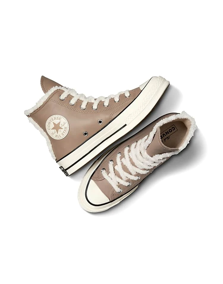Converse Convers Chuck 70 Hi Trainers In Beige With Towelling Detailing For Women 6 Converse Convers Chuck 70 Hi Trainers In Beige With Towelling Detailing For Women - Image 4