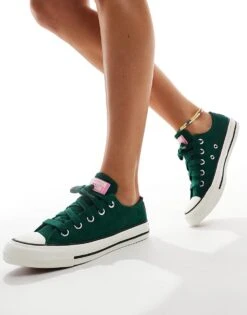 Converse Chuck Taylor All Star Ox Trainers In Green For Women Mid Green