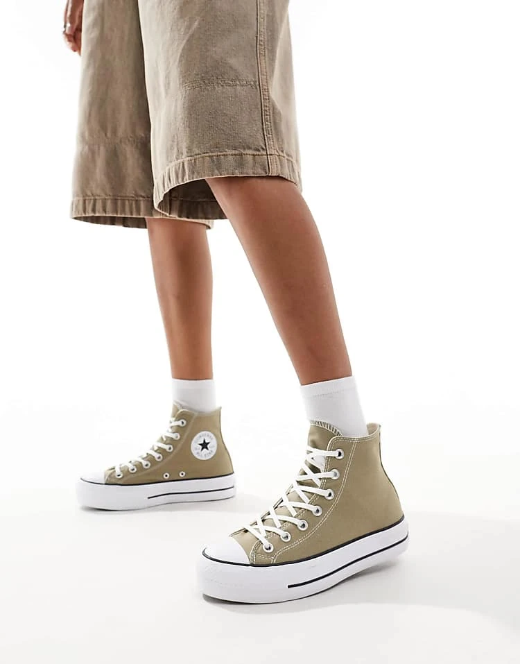 Converse Chuck Taylor All Star Lift Hi In Green For Unisex Mid Green 3 Converse Chuck Taylor All Star Lift Hi In Green For Unisex Mid Green