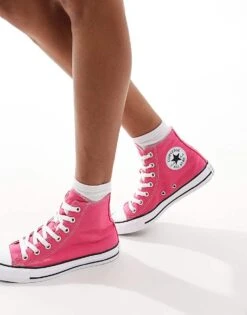 Converse Chuck Taylor All Star Hi Trainers In Fuchsia For Women Pink -Converse Shop 206974780 1 pink 1