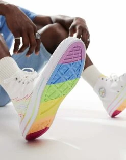 Converse Pride Chuck Taylor All Star Hi Trainers In White For Unisex -Converse Shop 207124825 5