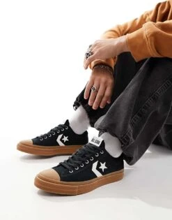 Converse Star Player 76 Ox Trainers With Gum Sole In Black For Unisex -Converse Shop 207213149 4