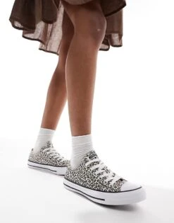Converse Chuck Taylor All Star Ox Trainers In Leopard Print For Women Multi