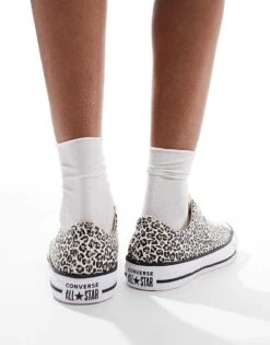 Converse Chuck Taylor All Star Ox Trainers In Leopard Print For Women Multi -Converse Shop 207333889 3