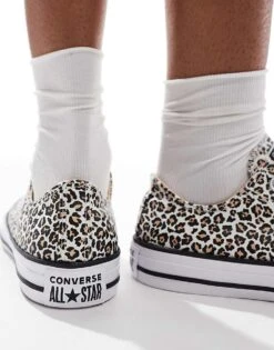 Converse Chuck Taylor All Star Ox Trainers In Leopard Print For Women Multi -Converse Shop 207333889 4