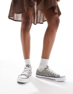 Converse Chuck Taylor All Star Ox Trainers In Leopard Print For Women Multi -Converse Shop 207333889 5
