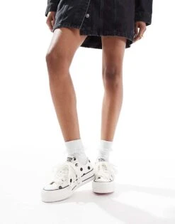 Converse Chuck Taylor All Star Ox Lift Trainers In White Polka Dot For Women -Converse Shop 207333959 4