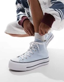 Converse Chuck Taylor All Stars Lift Trainers In Baby Blue For Women Mid Blue -Converse Shop 207333991 1 midblue 1