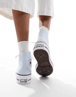 Converse Chuck Taylor All Stars Lift Trainers In Baby Blue For Women Mid Blue -Converse Shop 207333991 3