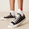 Converse Hearts Chuck Taylor Ox Trainers In Black With Roses For Women -Converse Shop 207334022 1 black
