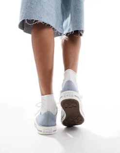 Converse Chuck Taylor All Star Ox Trainers In Blue For Women Mid Blue -Converse Shop 207334206 3