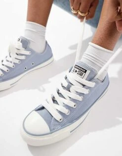 Converse Chuck Taylor All Star Ox Trainers In Blue For Women Mid Blue -Converse Shop 207334206 4