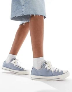 Converse Chuck Taylor All Star Ox Trainers In Blue For Women Mid Blue -Converse Shop 207334206 5
