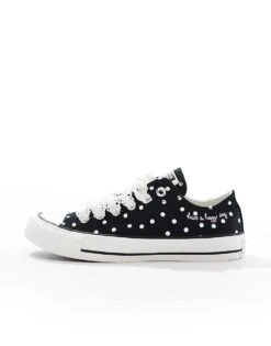 Converse Chuck Taylor All Star Ox Trainers In Black & White Polka Dot For Women 9 Converse Chuck Taylor All Star Ox Trainers In Black & White Polka Dot For Women -Converse Shop 207334455 2