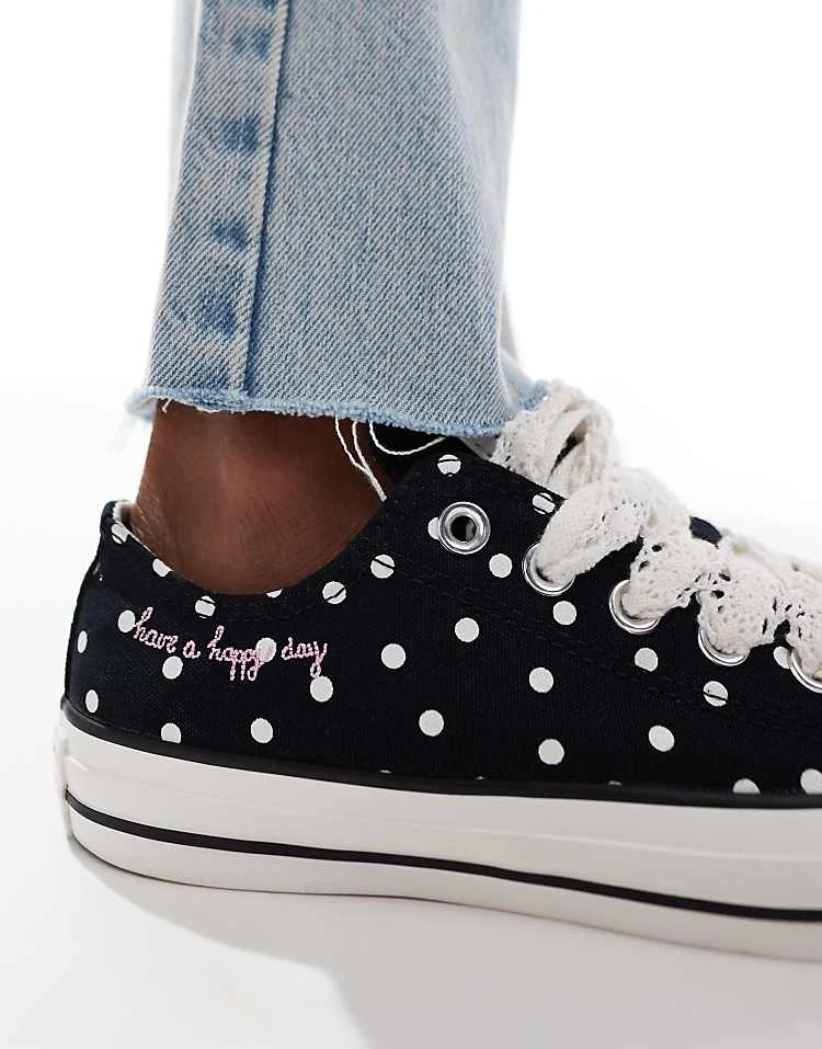 Converse Chuck Taylor All Star Ox Trainers In Black & White Polka Dot For Women 7 Converse Chuck Taylor All Star Ox Trainers In Black & White Polka Dot For Women - Image 5