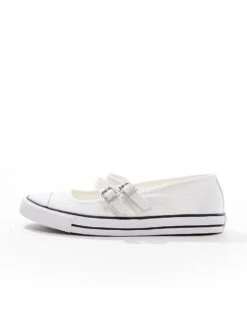 Converse Chuck Taylor All Star Mary Jane Ballet Flats In White For Women -Converse Shop 207694059 5