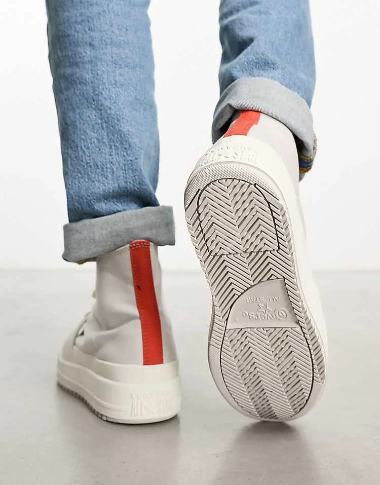 Converse CTAS Hi Construct In Grey And Red For Unisex 4 Converse CTAS Hi Construct In Grey And Red For Unisex - Image 2